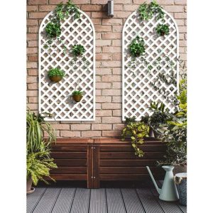 Raft De Flori Din Lemn Masiv În Formă De Semicerc Alb Pentru Grădină, Balcon Și Decor Exterior, Cu Protecție Împotriva Putrezirii, Garduri Și Împrejmuiri Pentru Plante Cățărătoare.  |   Gard De Nuiele Gard De Nuiele Gard De Nuiele